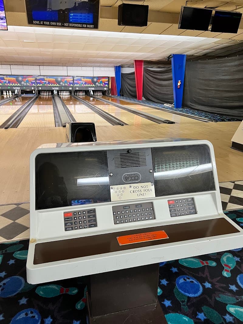 Interior view of Strike & Play bowling alley