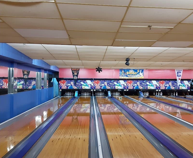 Interior view of Strike & Spare bowling alley