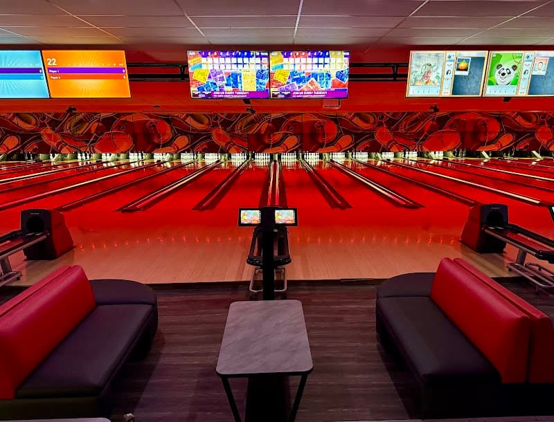 Interior view of Strikers bowling alley