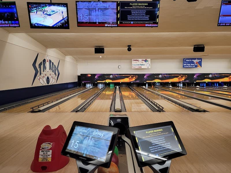 Interior view of Striker's Bowl bowling alley
