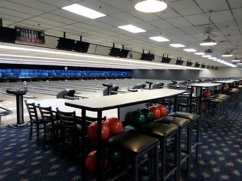 Interior view of Strikers Lanes bowling alley
