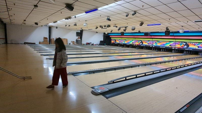 Interior view of Sunset Bowl bowling alley