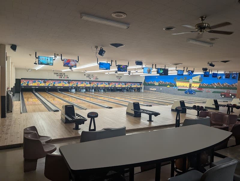 Interior view of Sunset Lanes Inc bowling alley