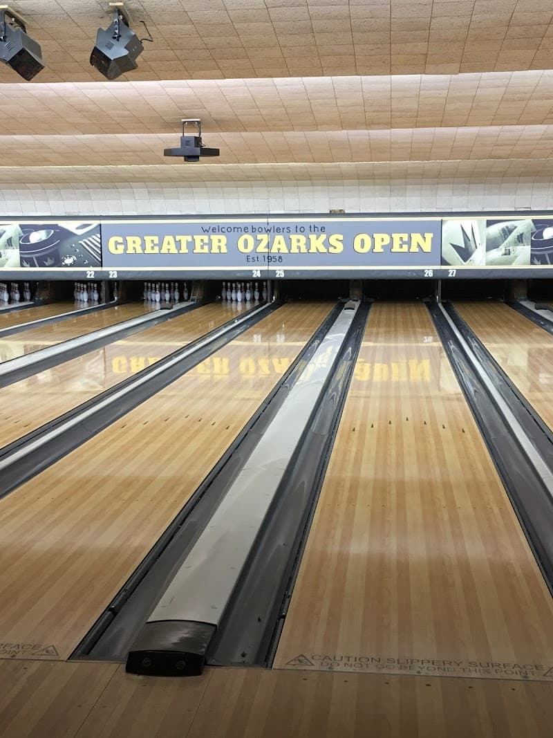 Interior view of Sunshine Lanes bowling alley