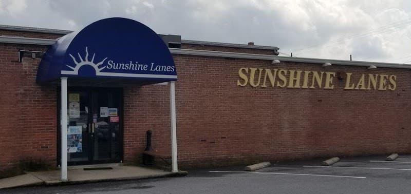 Interior view of Sunshine Lanes bowling alley