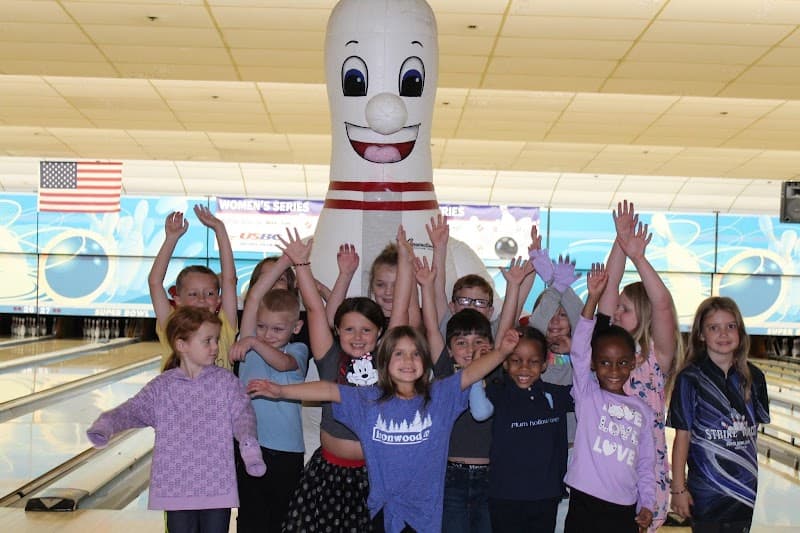 Interior view of Super Bowl bowling alley