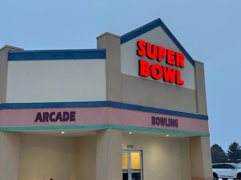 Interior view of Super Bowl bowling alley