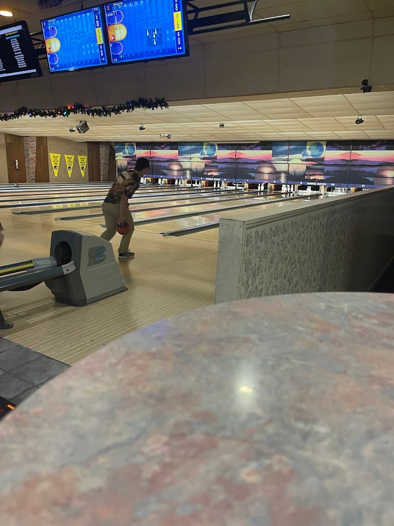 Interior view of Super Bowl, Inc. bowling alley