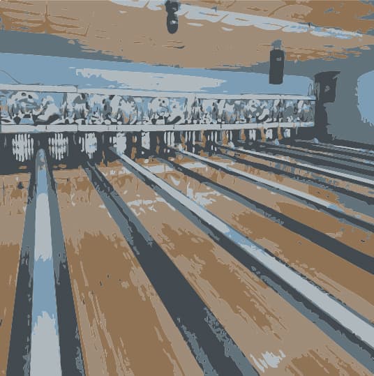 Interior view of Swamp Fox Lanes bowling alley