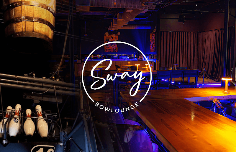 Interior view of Sway x Bowlounge bowling alley