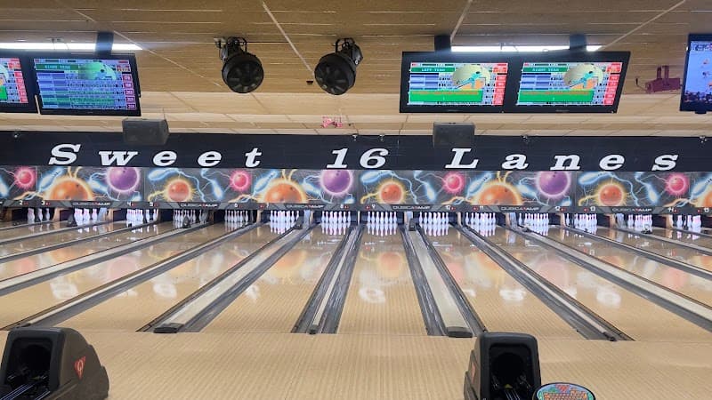 Interior view of Sweet 16 Lanes bowling alley