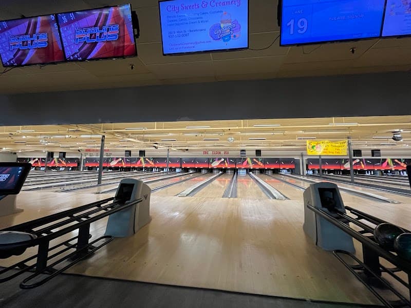 Interior view of T P Bowling Lanes bowling alley