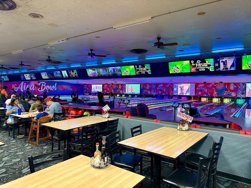 Interior view of The Alley Restaurant at Aiea Bowl bowling alley