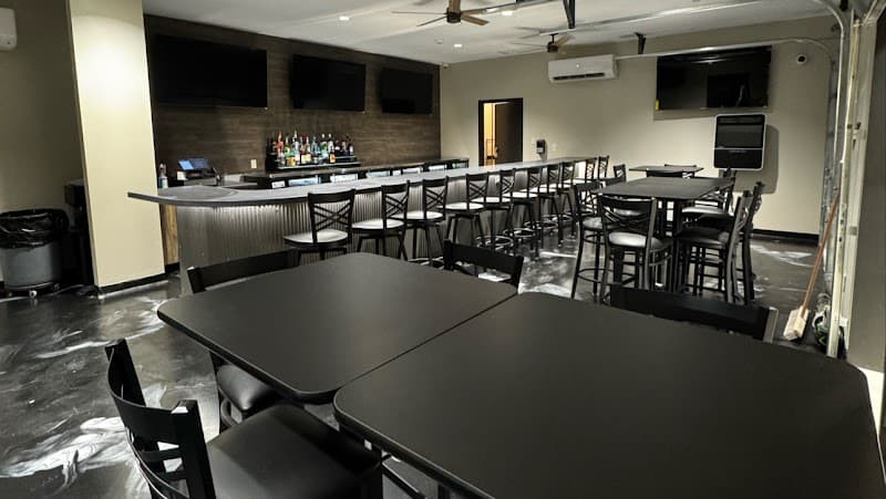 Interior view of The Backyard Beer Garden bowling alley
