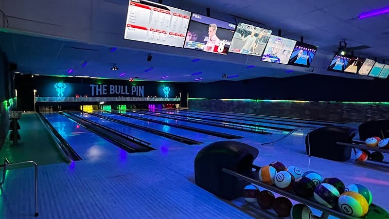 Interior view of The Bull Pin - Elevated Entertainment bowling alley