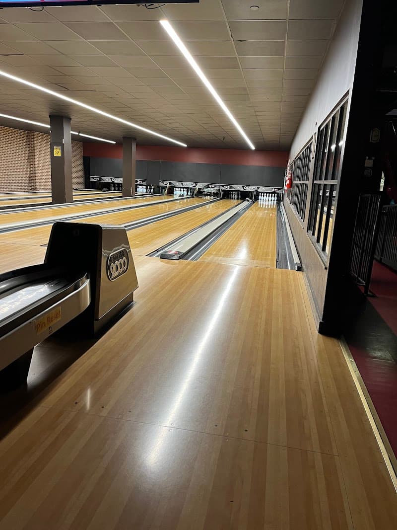 Interior view of The Gutter L.E.S. bowling alley