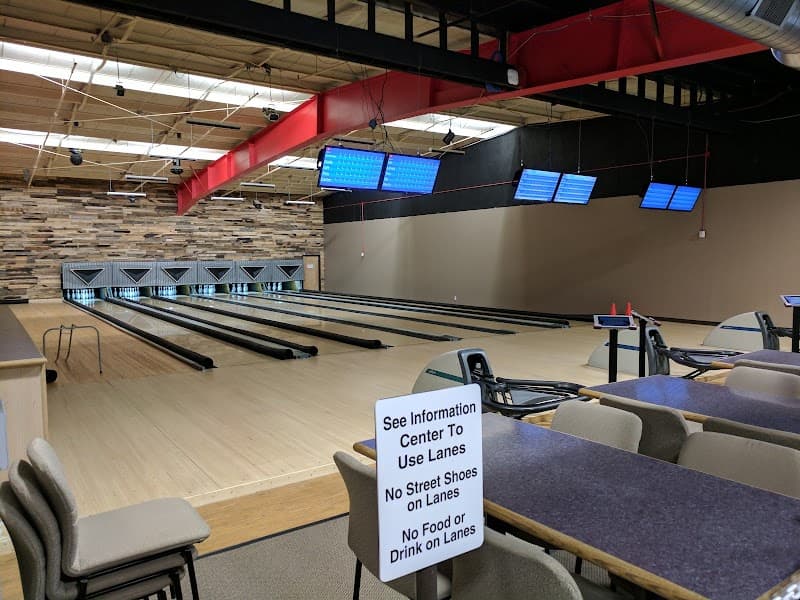 Interior view of The Lanes at 2|42 bowling alley
