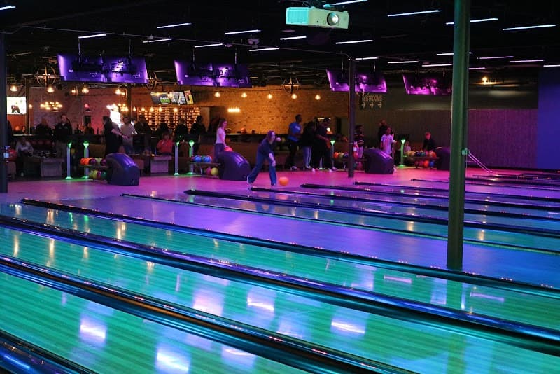Interior view of The Pin Deck bowling alley