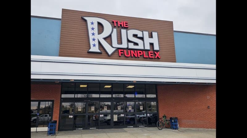 Interior view of The Rush Funplex bowling alley