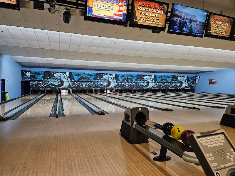 Interior view of Three Point Bowling bowling alley