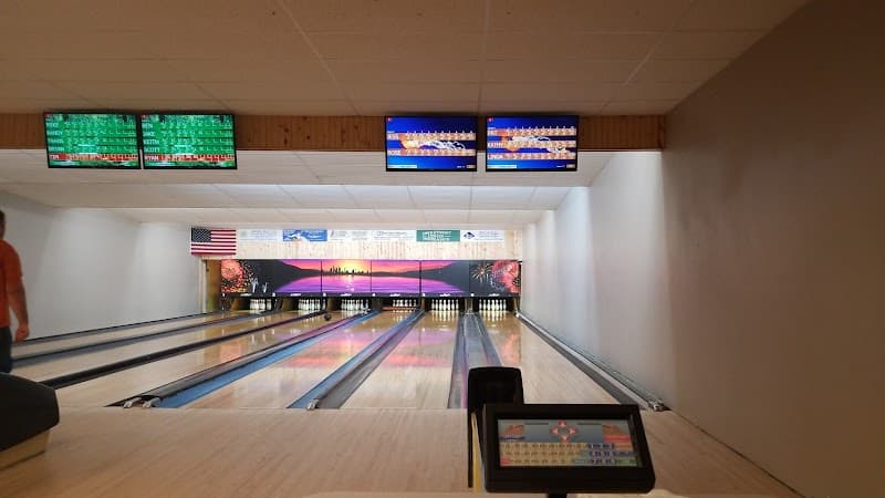 Interior view of Thunder Lanes bowling alley