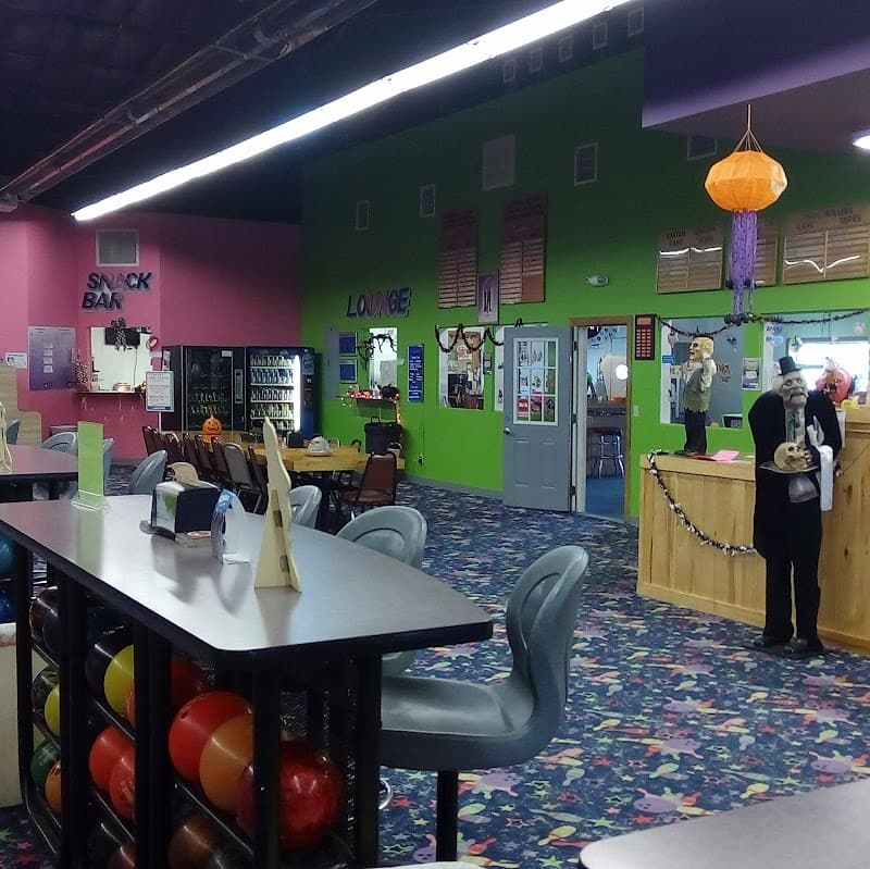 Interior view of Thunder Rolls Bowling Center bowling alley
