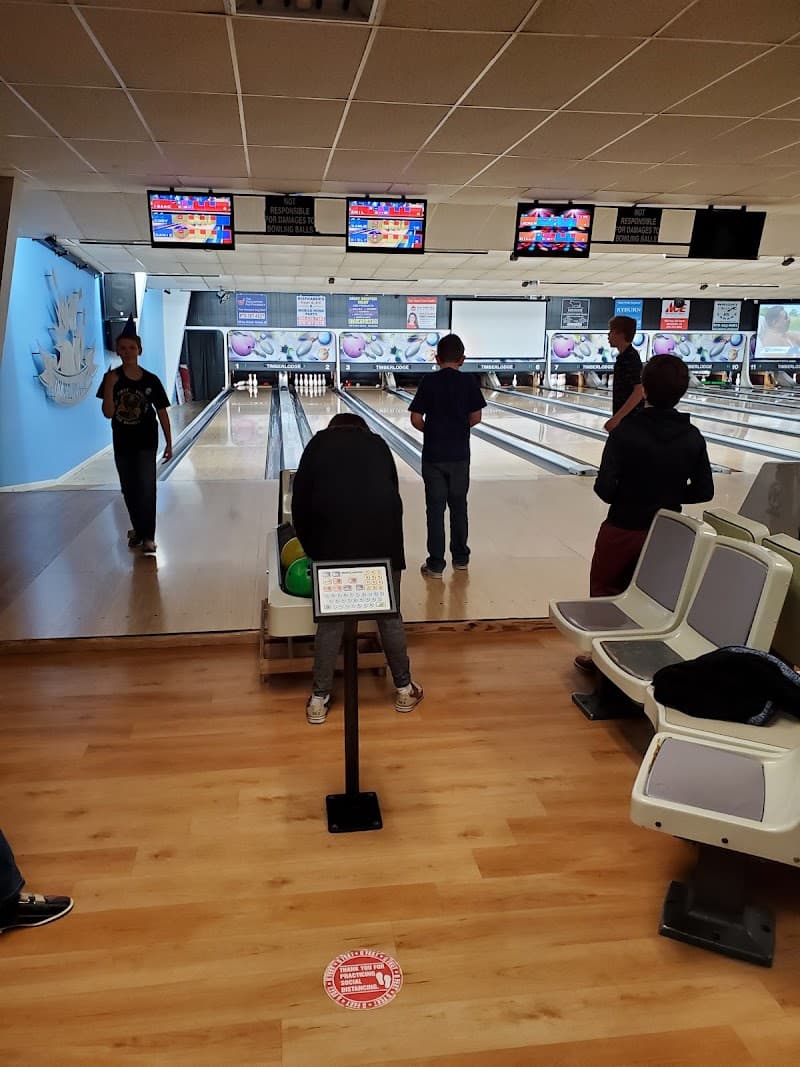 Interior view of Timberlodge Lanes bowling alley