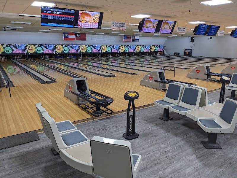 Interior view of Toccoa Bowling Center bowling alley
