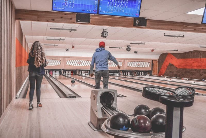 Interior view of Tracy Lanes bowling alley