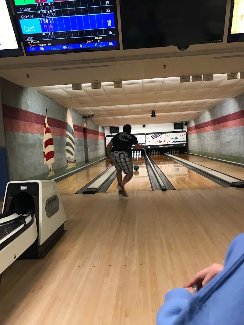 Interior view of Trade Center Bowl bowling alley