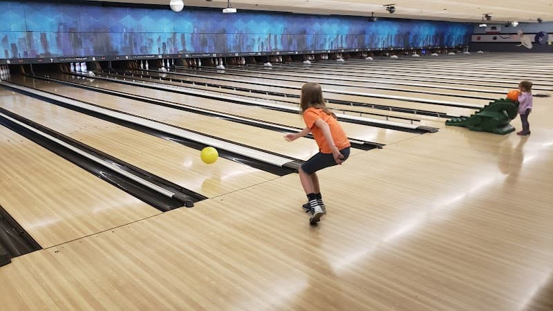 Interior view of Travis Bowl bowling alley