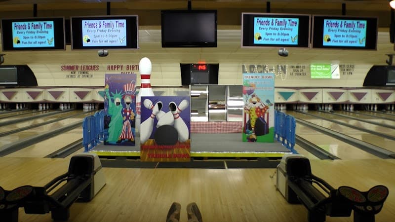 Interior view of Trindle Bowl bowling alley