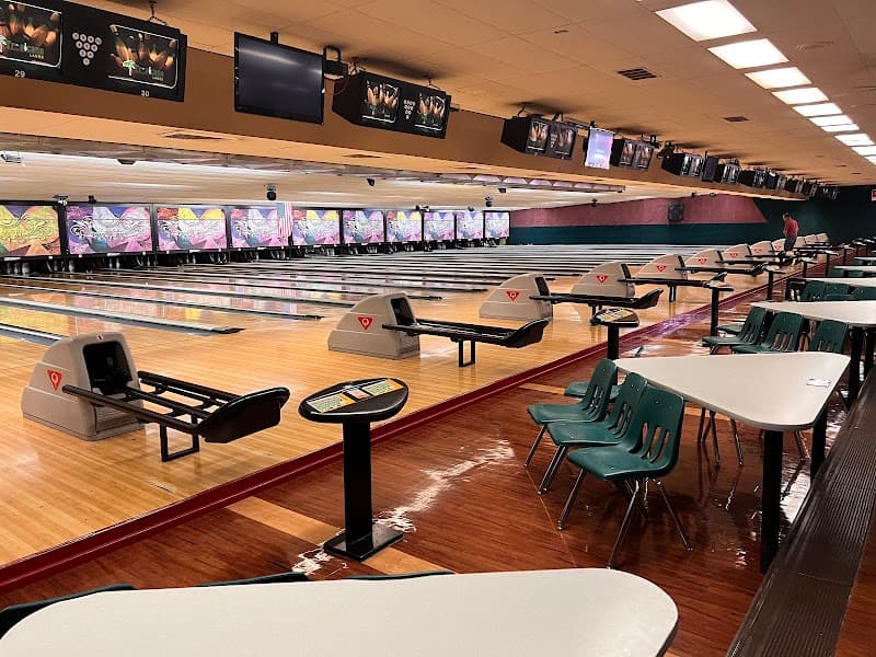Interior view of Tropicana Lanes bowling alley