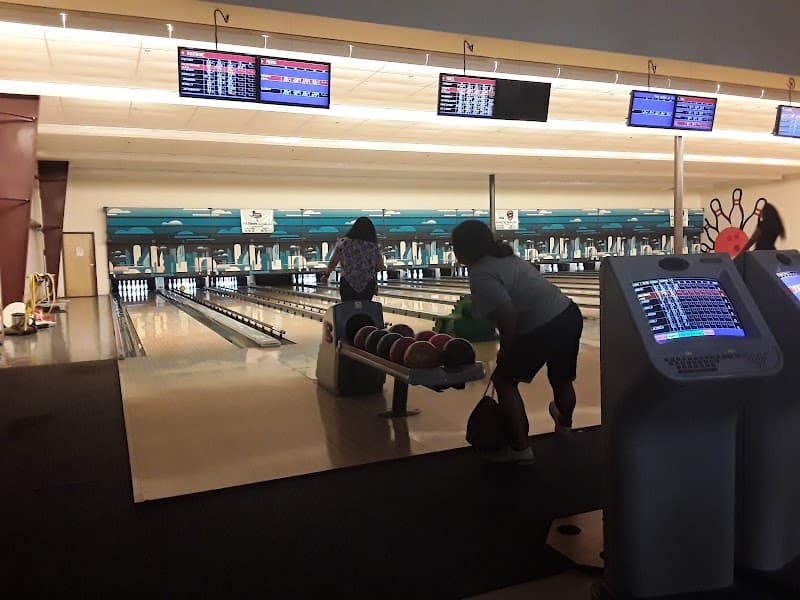 Interior view of Turner Club bowling alley
