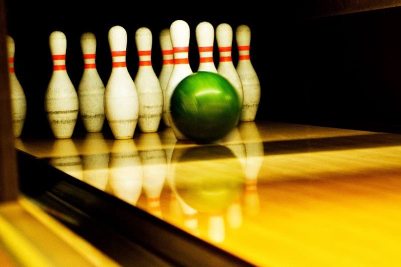 Interior view of Twin City Family Fun Center bowling alley