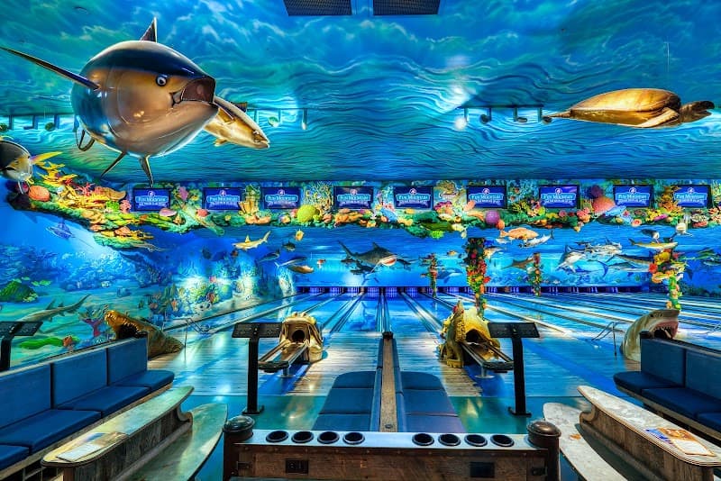 Interior view of Uncle Buck's Fish Bowl Bowling bowling alley