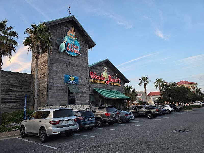Interior view of Uncle Buck's Fish Bowl and Grill bowling alley