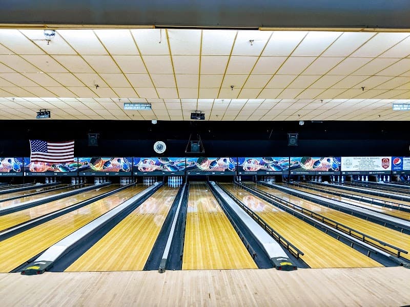 Interior view of Valley Center Bowl bowling alley