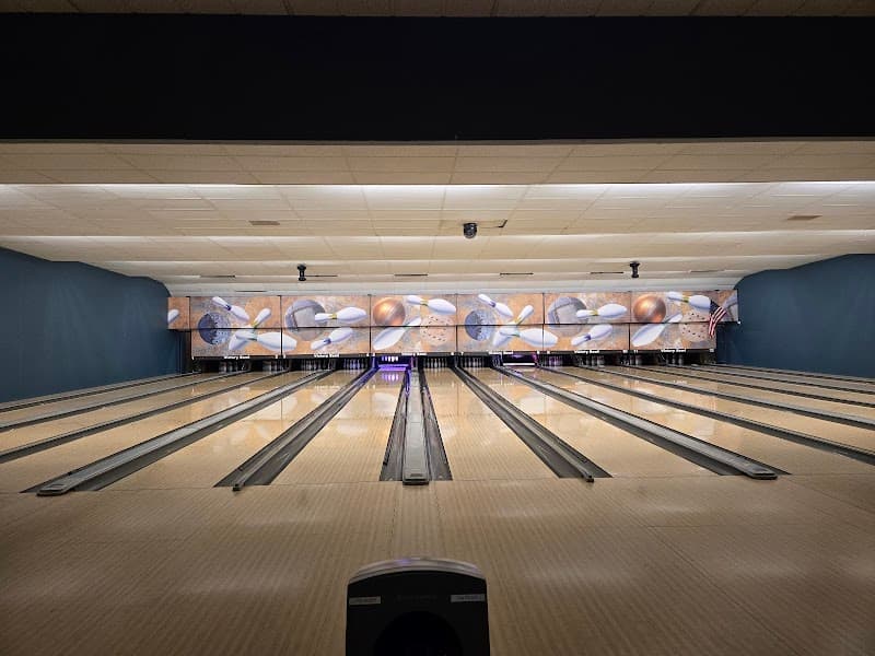 Interior view of Victory Bowl bowling alley
