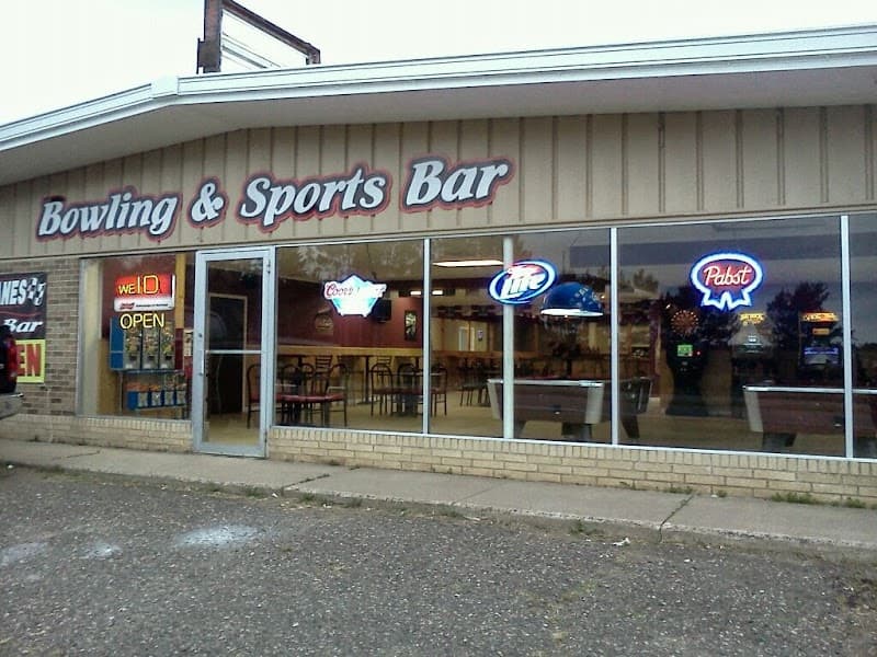 Interior view of Victory Lanes & Sports Bar bowling alley