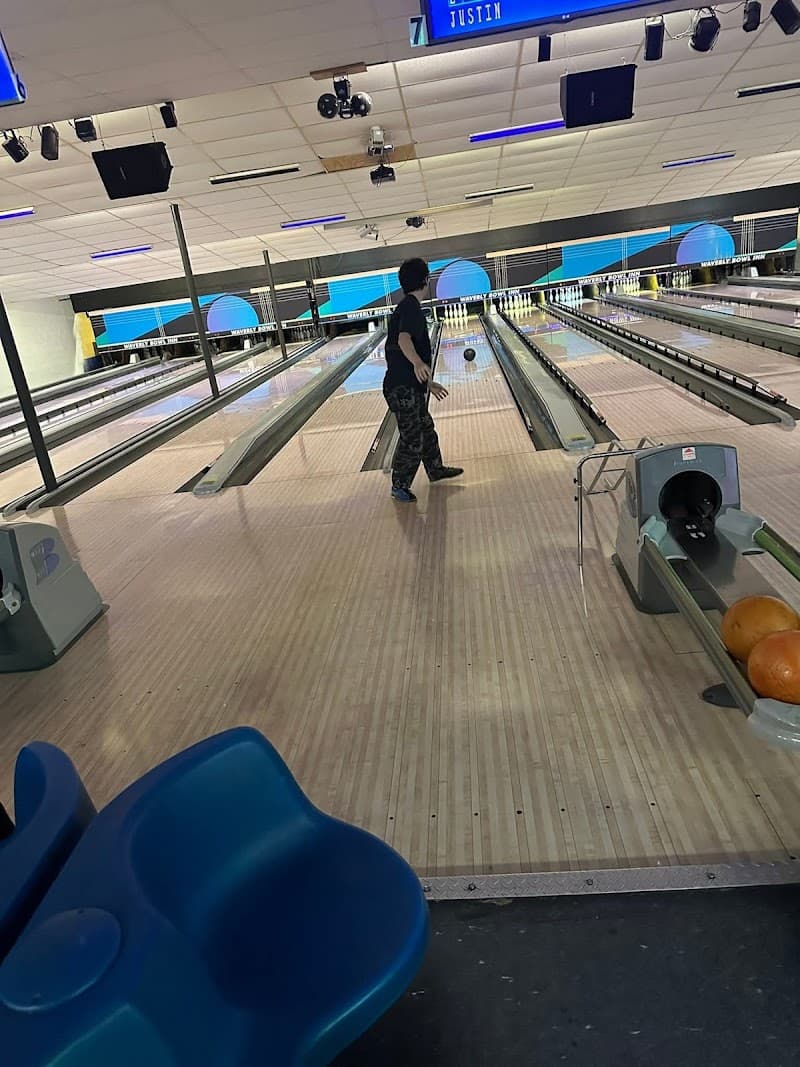 Interior view of Waverly Bowl Inn bowling alley