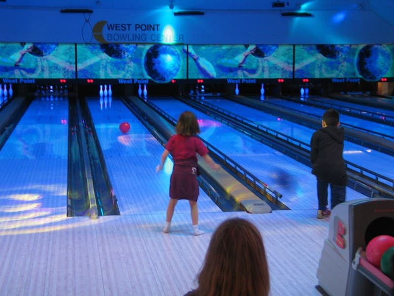 Interior view of West Point FMWR Bowling Center bowling alley