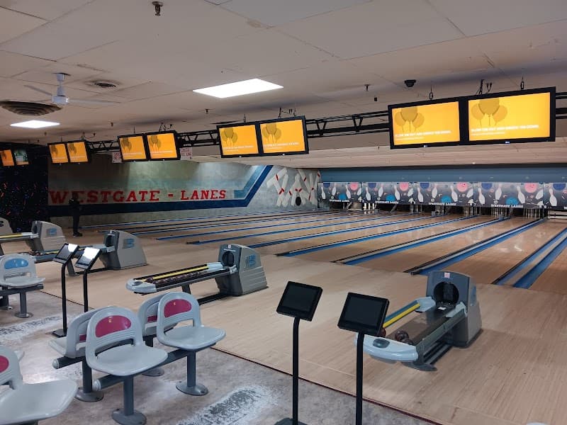 Interior view of Westgate Lanes, Pub & Grill, Arcade & Billiards bowling alley