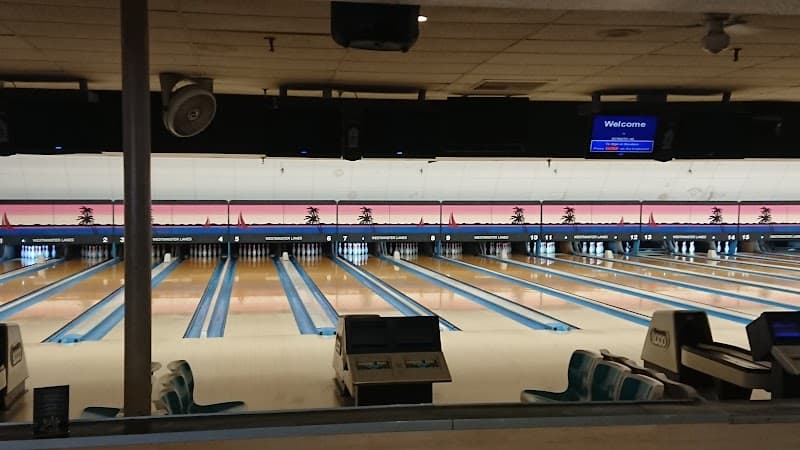 Interior view of Westminster Lanes bowling alley