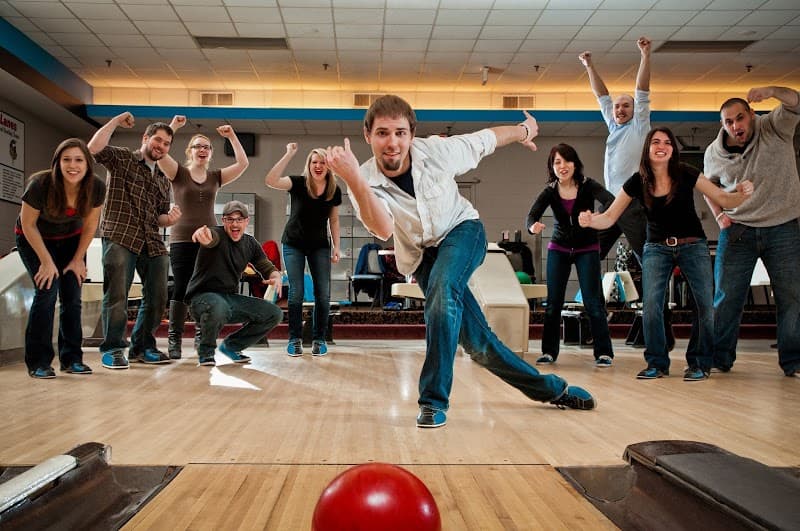 Interior view of Wonderland Lanes bowling alley