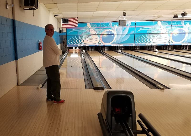 Interior view of Wood Lanes bowling alley