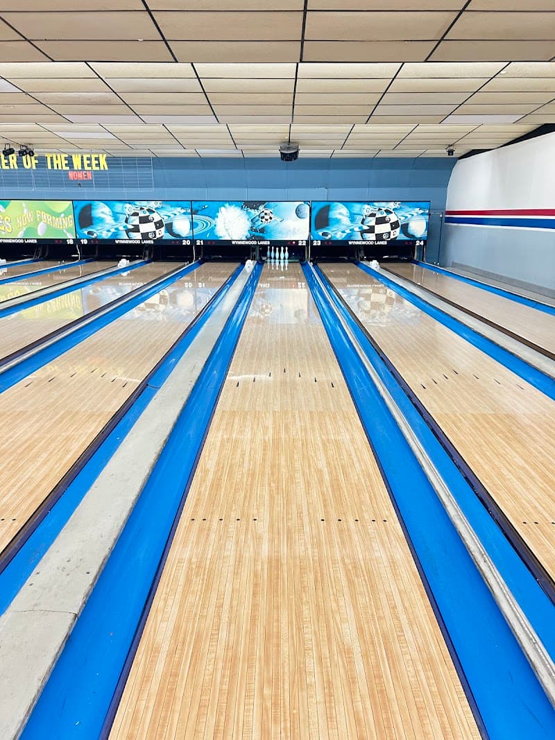Interior view of Wynnewood Lanes bowling alley
