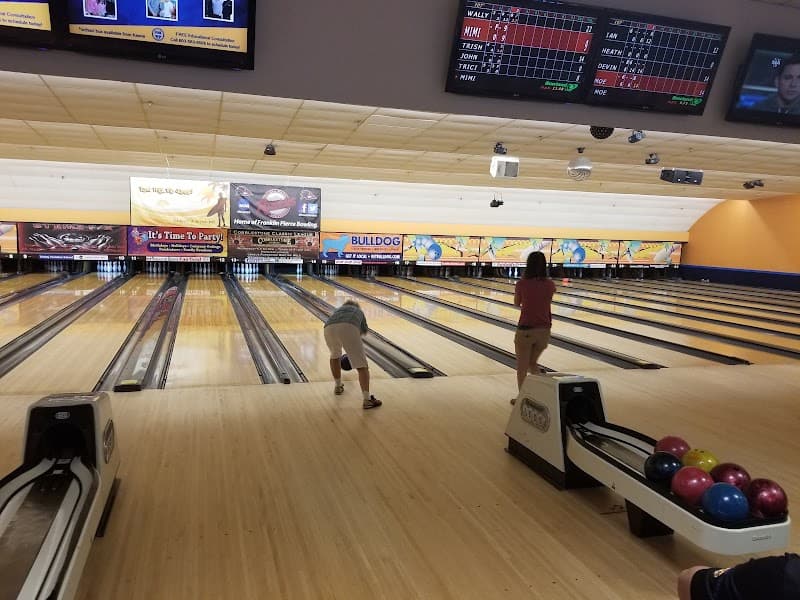 Interior view of Yankee Lanes bowling alley