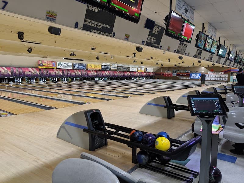 Interior view of Yosemite Lanes bowling alley