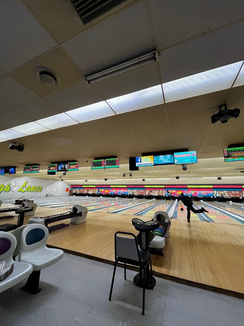 Interior view of Yough Lanes bowling alley